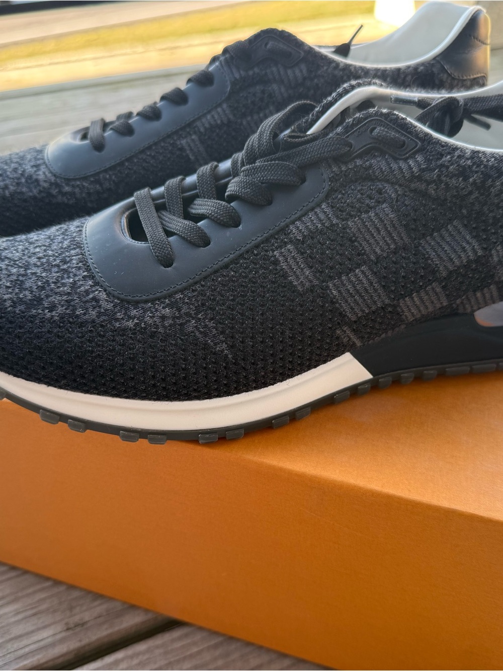 Men's Louis Vuitton Run Away Knit Athletic Sneakers